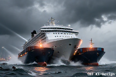 Kreuzfahrtschiff rammt zwei Containerschiffe in Bremerhaven